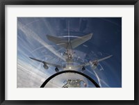 F-16 Flies in the Pre-contact Position Behind a KC-135R Stratotanker Fine Art Print