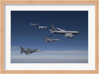 Four F-16's and a KC-135 Fly in Formation over Arizona Fine Art Print