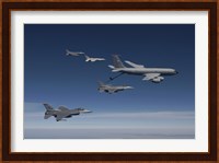 Four F-16's and a KC-135 Fly in Formation over Arizona Fine Art Print