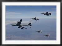 Four F-16's and a KC-135 over Arizona Fine Art Print