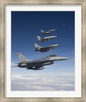 Four F-16's Fly in Formation During a Training Mission Fine Art Print