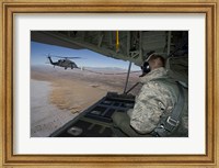 Loadmaster on an HC-130 Watches a HH-60G Pave Hawk Refuel Fine Art Print