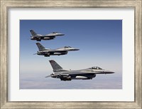 Three F-16's fly in Formation over Arizona Fine Art Print