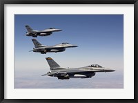 Three F-16's fly in Formation over Arizona Fine Art Print