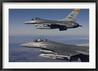 Close-Up of Two F-16's over Arizona Fine Art Print