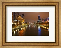 Australia, Victoria, Melbourne, Yarra River, City Skyline Fine Art Print