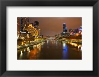 Australia, Victoria, Melbourne, Yarra River, City Skyline Fine Art Print