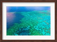 Aerial view of the Great Barrier Reef, Queensland, Australia Fine Art Print