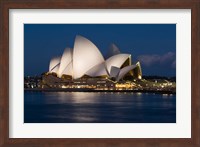 Australia, Sydney Opera House at night on waterfront Fine Art Print