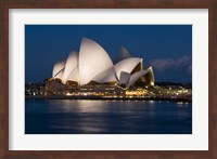 Australia, Sydney Opera House at night on waterfront Fine Art Print