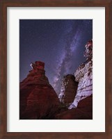 Milky Way  above the Wedding Party Rock Formation, Oklahoma Fine Art Print