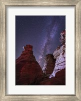 Milky Way  above the Wedding Party Rock Formation, Oklahoma Fine Art Print