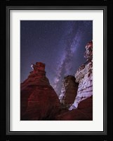 Milky Way  above the Wedding Party Rock Formation, Oklahoma Fine Art Print