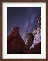 Milky Way  above the Wedding Party Rock Formation, Oklahoma Fine Art Print