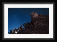 Moon Rises through Trees in Oklahoma Fine Art Print