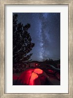 The Milky Way Sets Behind a Glowing Tent, Oklahoma Fine Art Print