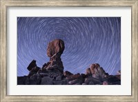 Star trails around the Northern Pole Star, Arches National Park, Utah Fine Art Print