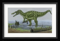 Baryonyx Walkeri Catches a Fish Fine Art Print