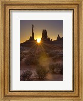 Sunburst through the Totem Polein Monument Valley, Utah Fine Art Print
