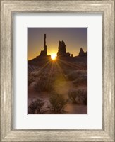 Sunburst through the Totem Polein Monument Valley, Utah Fine Art Print