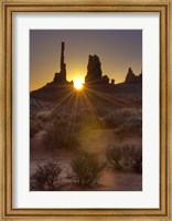 Sunburst through the Totem Polein Monument Valley, Utah Fine Art Print