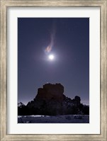 Moon Diffraction over Malpais Monument Rock, New Mexico Fine Art Print