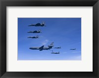 Six F-15 Eagles Refuel from a KC-10 Extender Fine Art Print