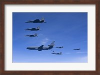 Six F-15 Eagles Refuel from a KC-10 Extender Fine Art Print