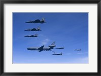 Six F-15 Eagles Refuel from a KC-10 Extender Fine Art Print