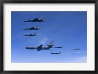 Six F-15 Eagles Refuel from a KC-10 Extender Fine Art Print