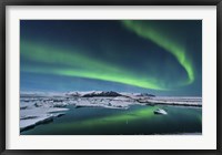 Northern Lights over the Glacier Lagoon in Iceland Fine Art Print