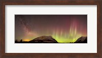 Red Aurora Borealis and Milky Way over Carcross Desert, Canada Fine Art Print