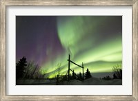 Aurora Borealis over a Ranch, Whitehorse, Yukon, Canada Fine Art Print