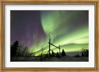 Aurora Borealis over a Ranch, Whitehorse, Yukon, Canada Fine Art Print