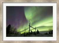 Aurora Borealis over a Ranch, Whitehorse, Yukon, Canada Fine Art Print