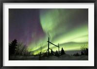 Aurora Borealis over a Ranch, Whitehorse, Yukon, Canada Fine Art Print