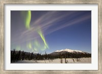 Aurora Borealis over Mountain near Mayo, Yukon, Canada Fine Art Print