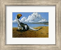 Dilophosaurus on the beach Fine Art Print
