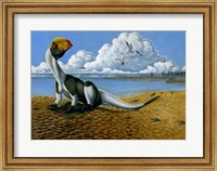 Dilophosaurus on the beach Fine Art Print