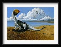 Dilophosaurus on the beach Fine Art Print