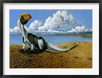 Dilophosaurus on the beach Fine Art Print