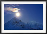 Full moon with Rainbow Clouds over Ogilvie Mountains, Canada Fine Art Print