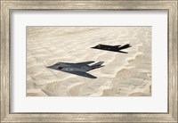 Two F-117 Nighthawk Stealth Fighters over White Sands National Monument Fine Art Print