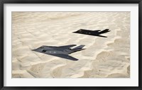Two F-117 Nighthawk Stealth Fighters over White Sands National Monument Fine Art Print