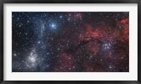 Blue and Red Nebulae in the Camelopardalis Constellation Fine Art Print