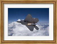 An F-22 Raptor Releases a Flare Fine Art Print