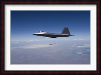 An F-22 Raptor Releases a GBU-32 JDAM over New Mexico Fine Art Print