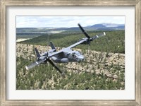 CV-22 Osprey on a training mission over New Mexico Fine Art Print