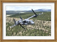 CV-22 Osprey on a training mission over New Mexico Fine Art Print