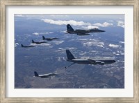 Five F-15 Eagles Refueling Fine Art Print